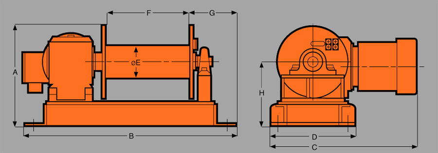 Heavy Duty Lifting WinchesNLT Series Diagram