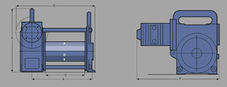 Heavy Duty U8AAir Winch Series Diagram