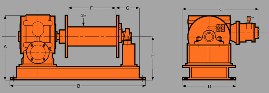 Heavy DutyAir Lifting Winches Diagram