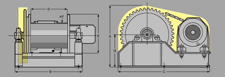 Heavy Duty CP Electric Winches Diagram