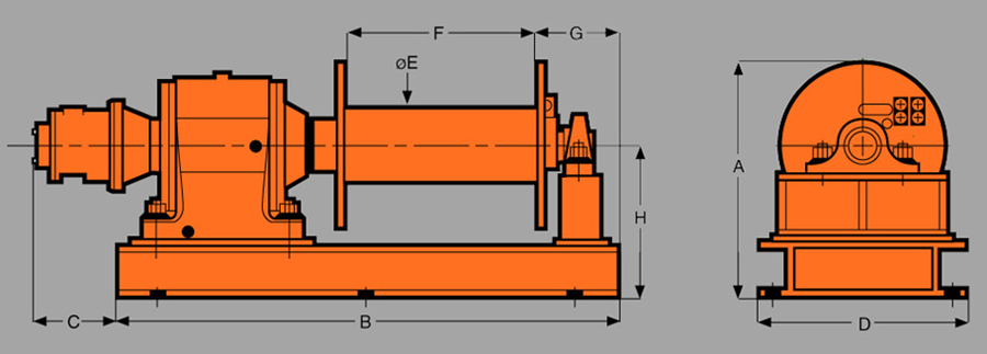 Heavy DutyAir Tugger Winches Diagram