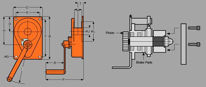 GS Wall MountSpur Gear Diagram